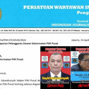 Bungul! Sekjen PWI Laporkan Dewan Kehormatan PWI ke Dewan Kehormatan PWI