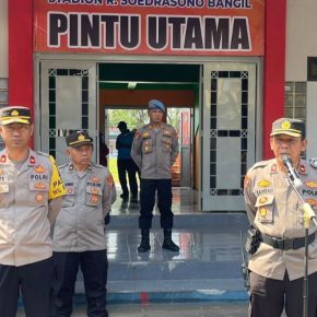 Polres Pasuruan Pengamanan Pertandingan Liga 3 PSS Jatim,Aman dan Kondusif.