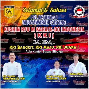 Pelatih KKI Sibolga sensei Resmi Panjaitan dan Adam Rizky bangga hasil MUSCAB I KKI Sibolga