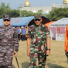 Komandan Pangkalan TNI Angkatan Laut (Danlanal) Cirebon Hadiri Apel Kesiapsiagaan Bencana Hidrometeorologi Tingkat Kota Cirebon Tahun 2024