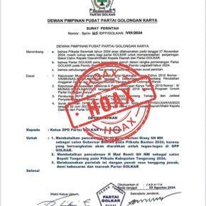 Foto Surat Perintah DPP Partai Golkar Ternyata Hoax, Ini Klarifikasi dari Media