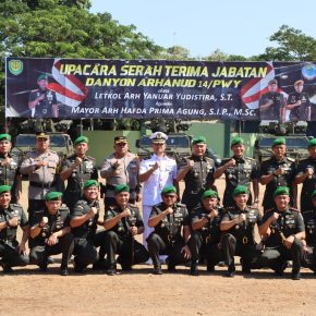 Danlanal Cirebon Hadiri Upacara Serah Terima Jabatan Danyon Arhanud 14/PWY