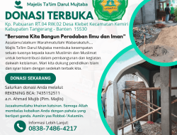 Majlis Ta’lim Darul Mujtaba Buka Donasi Terbuka untuk Pembangunan Sarana Dakwah