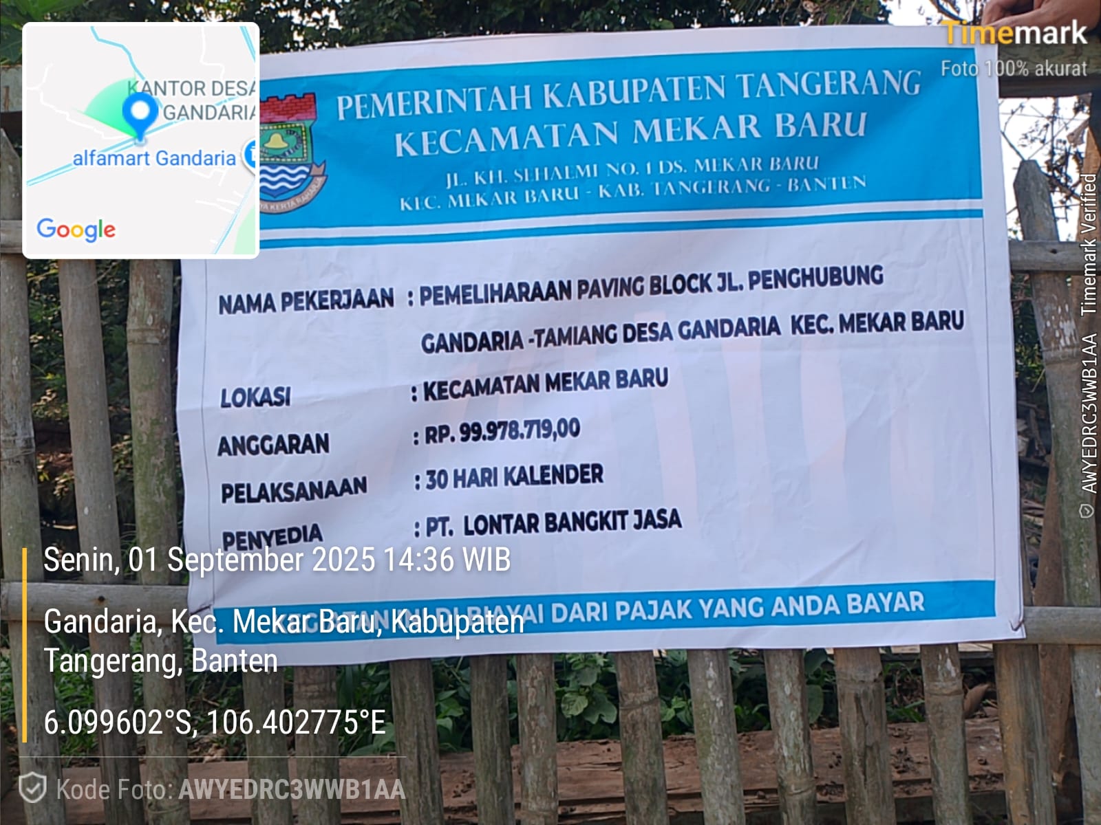 Proyek Paving Blok Di Kecamatan Mekar Baru Diduga Tidak Sesuai Spek dan Sengaja Abaikan K3 (dok.istimewa)