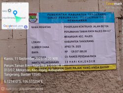 Proyek Betonisasi di Perumahan Taman Raya Mekarsari yang Dikerjakan CV Ramos Perdana Raya Diduga Asal Jadi