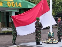 Kodim 0614/Kota Cirebon Gelar Upacara Bendera Rutin Bulanan Tanggal 17.
