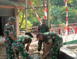 Kodim 0614/Kota Cirebon Percepat Finishing Jembatan Garuda di Tengah Bulan Ramadhan.